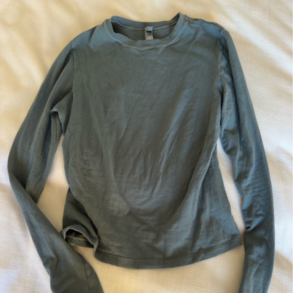 Stretch cotton jersey long sleeve tshirt skims size small